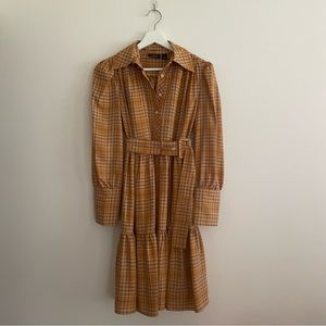 ASOS Plaid Midi Belted Dress